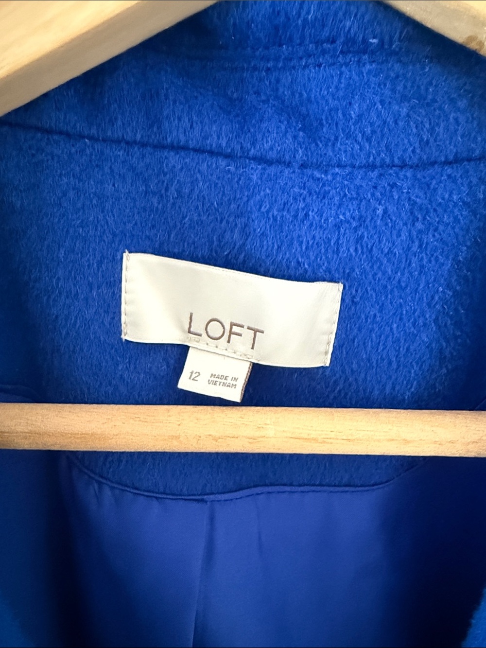 LOFT Royal Blue Double-Breasted Wool-Blend Blazer - Picture 2 of 5